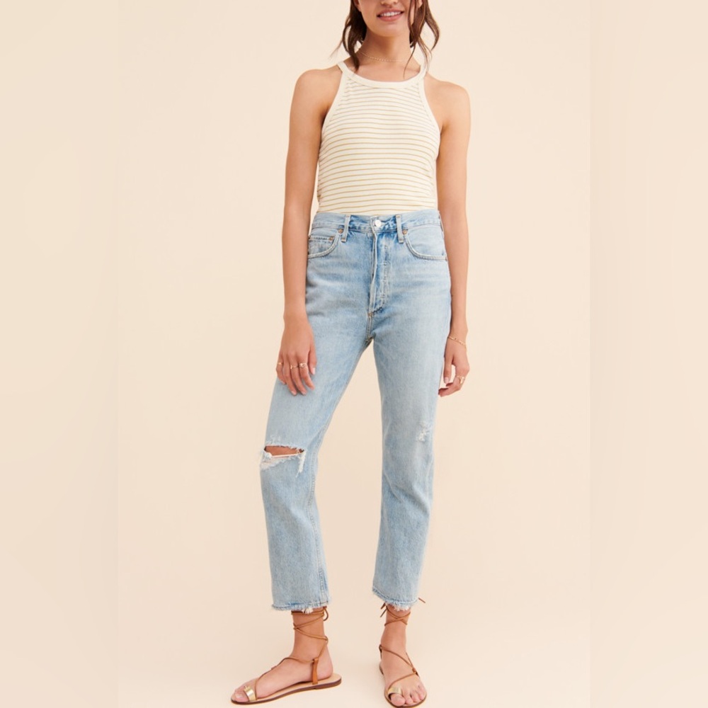 AGOLDE | Riley High-Rise Cropped Straight Jean